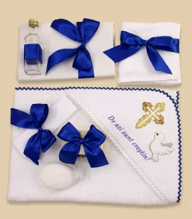 Set pentru botez baieti model cruce si porumbel