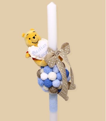 Lumanare botez Winnie the Pooh cu gheme