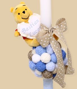 Lumanare botez Winnie the Pooh cu gheme