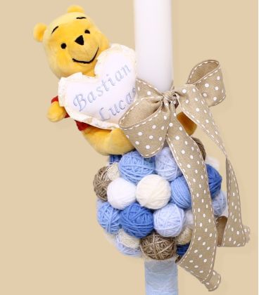Lumanare botez Winnie the Pooh cu gheme