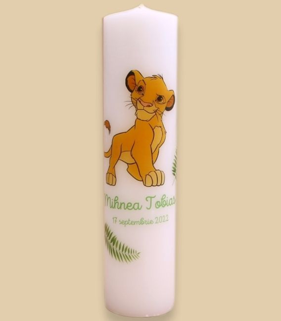 Lumanare botez baieti Simba regele leu