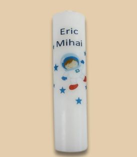 Lumanare scurta model Cosmonaut pentru baieti