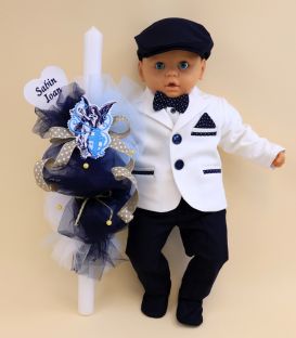 Trusou botez baiat personalizat ingeras si cruce 18 piese