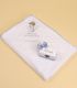Trusou botez cu lumanare si cutie rotunda ingeras argintiu