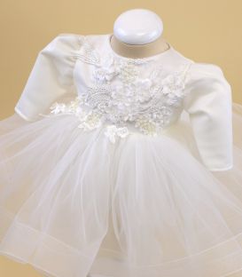 Rochita botez cu maneca lunga ivory Anya