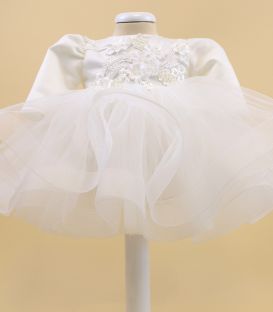Rochita botez cu maneca lunga ivory Anya