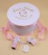 Trusou botez personalizat fetite cutie rotunda inclusa Lebada aurie