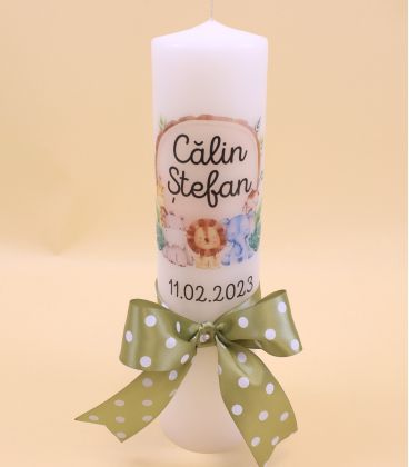 Lumanare botez personalizata safari party