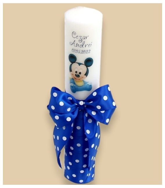 Lumanare parte din Trusou botez. personalizat, Mickey Mouse
