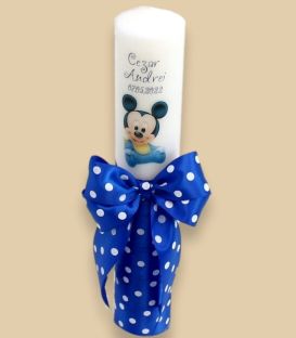Lumanare parte din Trusou botez. personalizat, Mickey Mouse