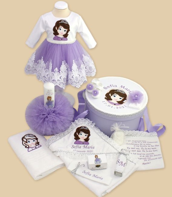 Trusou complet printesa Sofia de lux personalizat  - Trusouri  Botez Complete