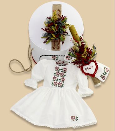 Trusouri botez traditionale - Trusou botez traditional fete personalizat set complet Giulia
