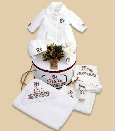 Trusouri botez traditionale - Trusou botez traditional fete personalizat set complet Giulia