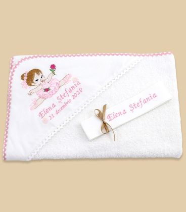 Set botez trusou balerina personalizat pentru fetite