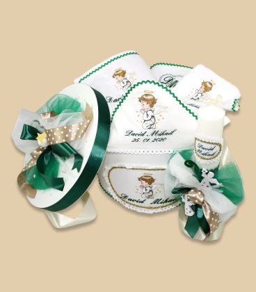 Set trusou complet de botez Ingerasul de smarald