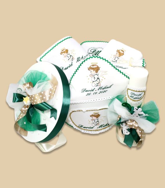 Set trusou complet de botez Ingerasul de smarald