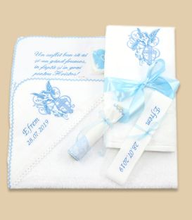 Trusou botez băiat ingeras cruce și mesaj