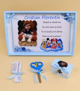Tavita mot personalizata cu poza si mesaj Mickey Mouse 7 piese
