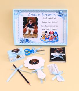 Mickey mouse si prietenii set tavita mot cu poza si mesaj