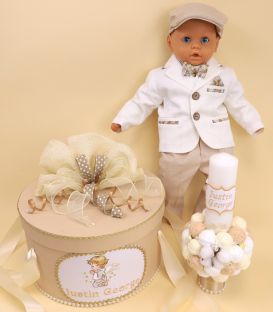 Trusou complet de botez băiat – îngerașul Rafael, auriu