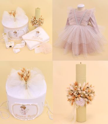Set-botez-fete-rochita-lumanare-ingeras-ivory