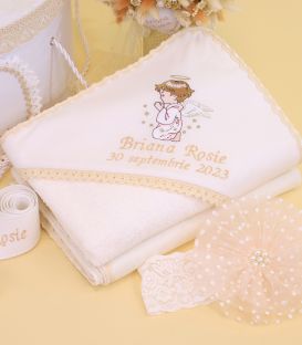 Set-botez-fete-rochita-lumanare-ingeras-ivory