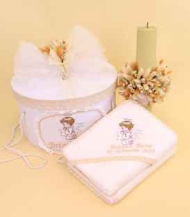 Set-botez-fete-rochita-lumanare-ingeras-ivory