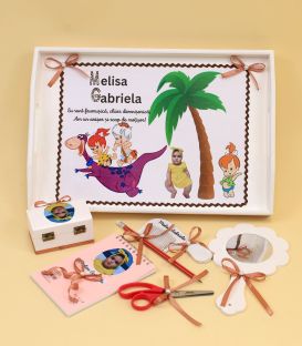 Set tavita mot fete personalizata Pebbles Flinstone model 7 piese