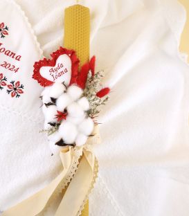 Prosop botez cu lumanare din ceara naturala Atelierele Cris