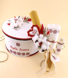 Lumanare si cutie botez traditionala Atelierele Cris