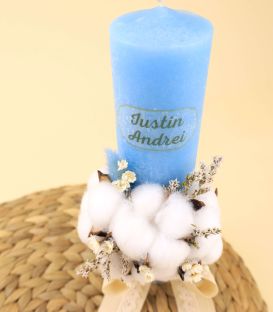 Lumanare botez flori de bumbac Atelierele Cris