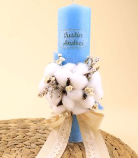 Lumanare botez flori de bumbac Atelierele Cris