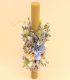 Lumanare botez ceara naturala tip fagure cu flori nemuritoare