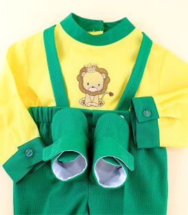 Trusou botez brodat  personalizat Jungle Safari set complet