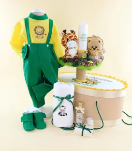 Trusou complet Jungle Safari personalizat cu nume si data botez