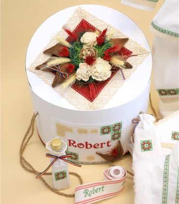 Trusou botez traditional complet Dacian cutie rotunda