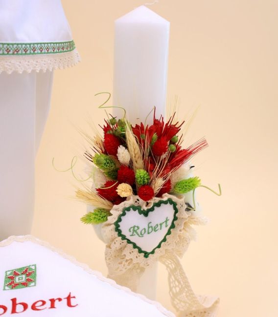 Lumanare botez traditionala Dacian parte din trusoul complet