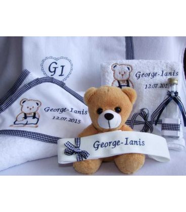 Trusou botez personalizat Ursulet cu Papion