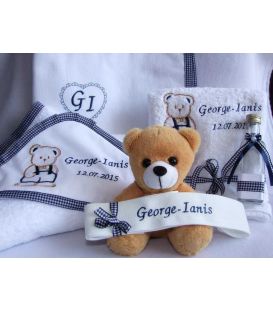Trusou botez personalizat Ursulet cu Papion