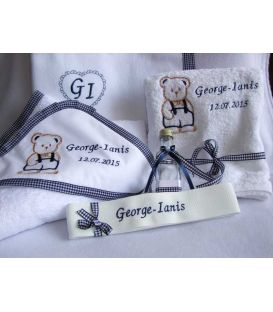 Trusou botez personalizat Ursulet cu Papion
