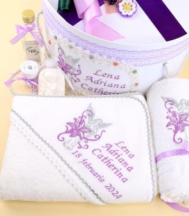 Trusou botez ingeras crin si cutie decorata-3