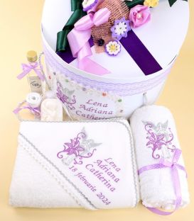 Trusou botez ingeras crin si cutie decorata-1