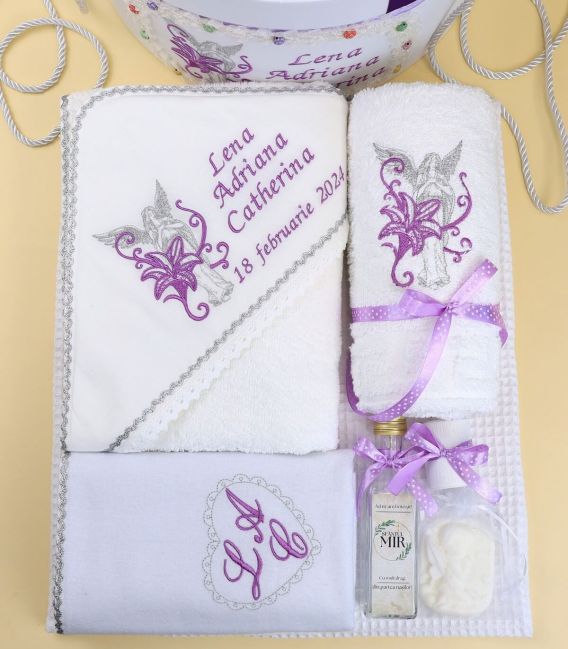 Trusou botez ingeras crin si cutie decorata-2