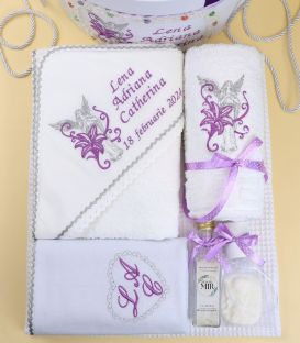 Trusou botez ingeras crin si cutie decorata-2