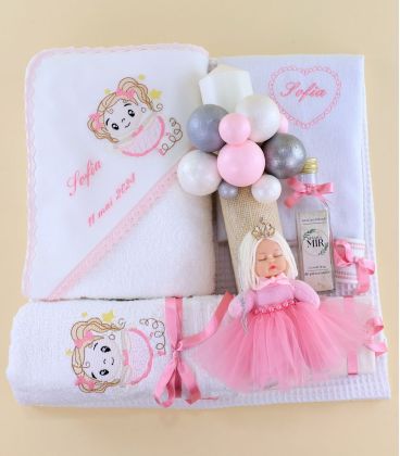 Trusou botez personalizat fetita cu baloane