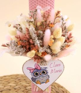 Trusou botez complet fete Bufnita roz pudra