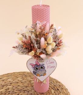 Trusou botez complet fete Bufnita roz pudra