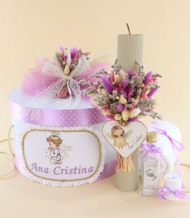 Trusou de botez complet fete ingeras, lila -2