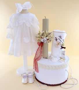 Trusou botez fetiţă personalizat – set complet fetiță, îngeraș Iris,12 piese