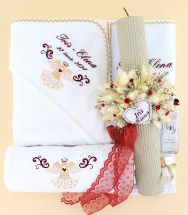 Trusou botez cu lumanare ingeras Iris